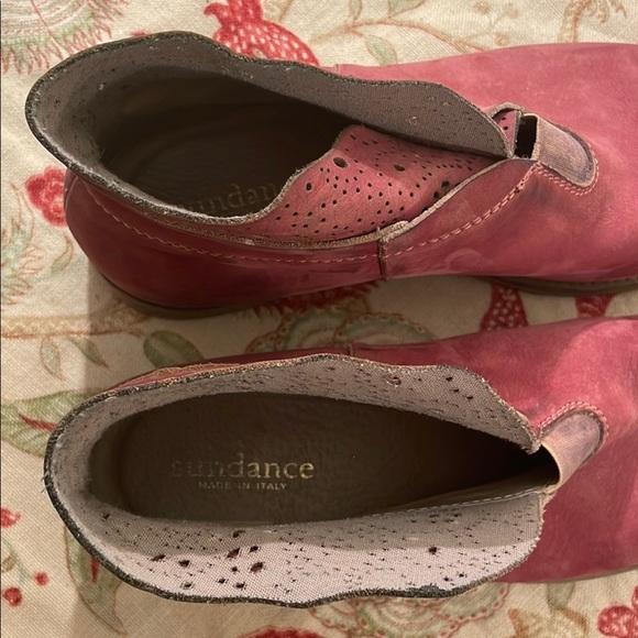 Sundance Suede Perforated Edging Ankle Boots - Picture 6 of 8